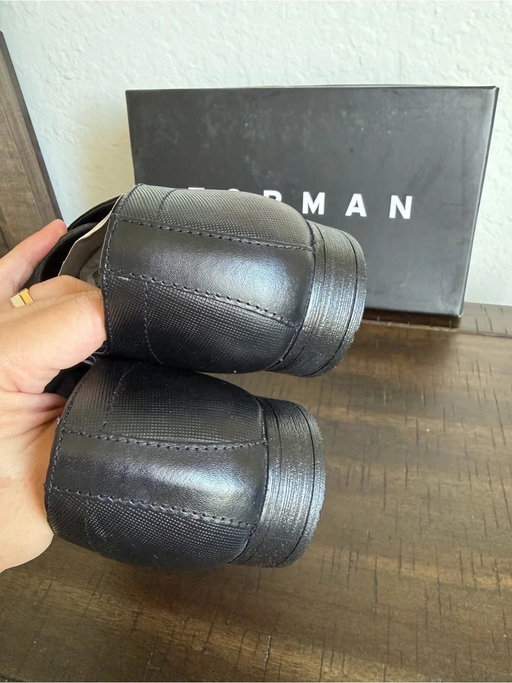 TOPMAN Black Leather Derby Shoes - Minimal Lace-Up Dress Oxfords
